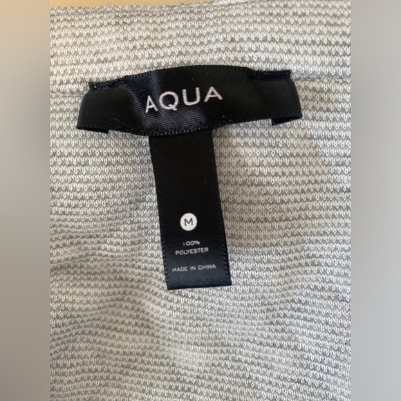 Aqua Two- Piece Set Quilted Cropped Jacket and Skirt Heather Gray Sz M - Picture 7 of 8